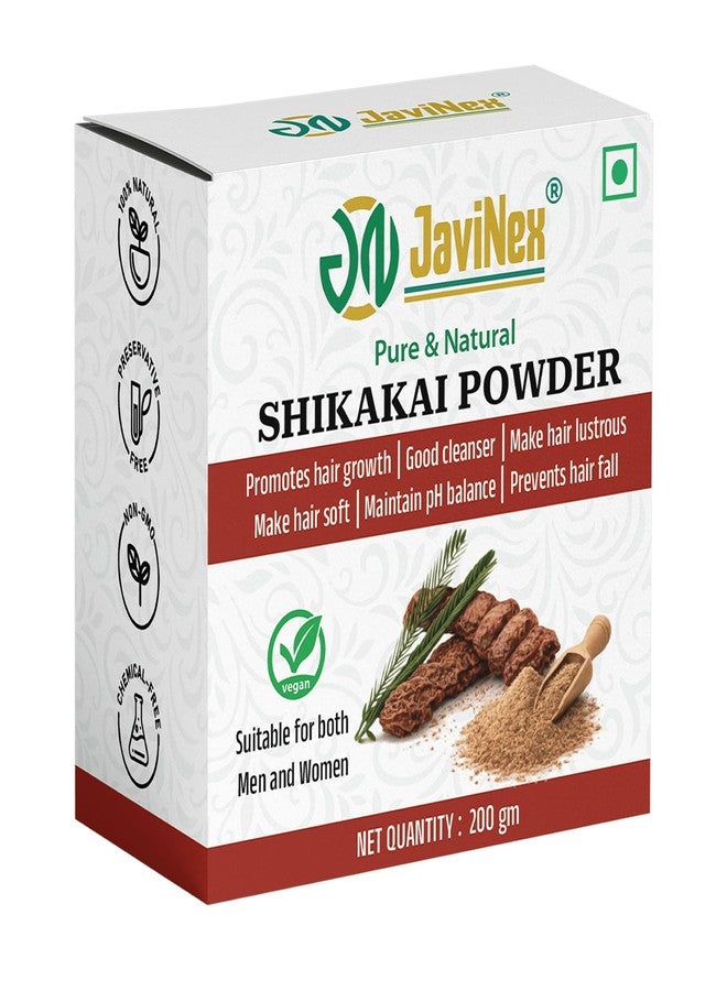 Javinex Organic Shikakai Powder for Hair Growth and Dandruff Control - Pure Natural Ayurvedic Cleanser for Men Women, 200 g - Image 1