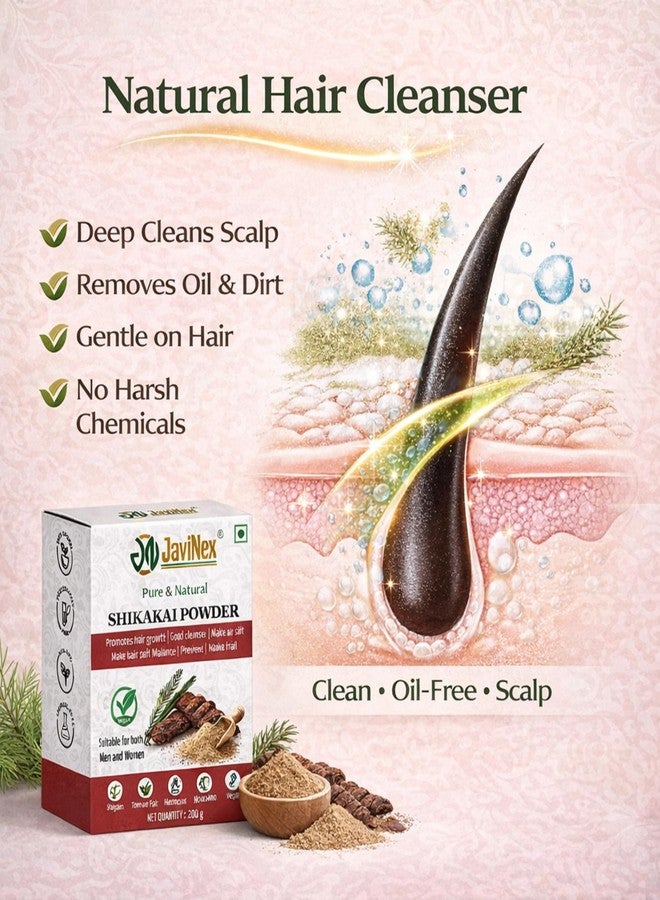 Javinex Organic Shikakai Powder for Hair Growth and Dandruff Control - Pure Natural Ayurvedic Cleanser for Men Women, 200 g - Image 5