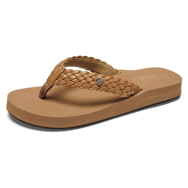 Cobian Womens Sandal Braided Bounce Flip Flop Chestnut 8