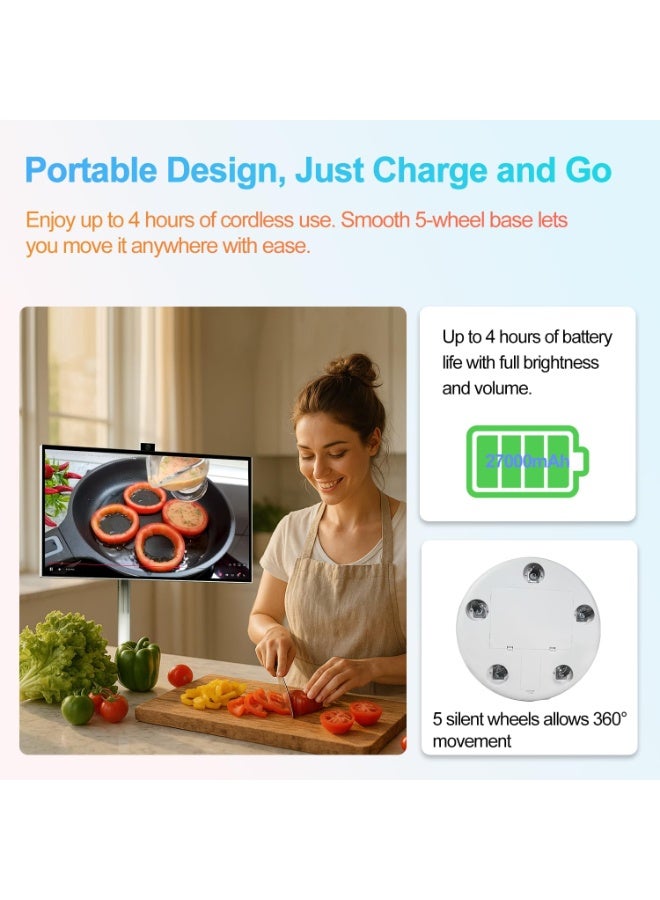 epicarma 27-Inch Movable Smart Display FHD Touchscreen Android 15 – Portable Interactive Screen with Stand, 10-Point Multi-Touch IPS Monitor, 6GB RAM 128GB Storage, Built-in Camera & Speakers, WiFi & Bluetooth Smart Screen, Floor Standing Digital Signage Monitor - Image 3