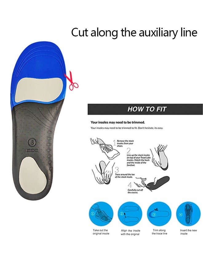 Arch Support Orthotic Insoles, Full-Length Orthopedic Insoles for Plantar Fasciitis, Shock Absorption Cushioning Function Inserts for Flat Feet Heel Spurs Foot Pain overpronation Men Women (M 42-44)