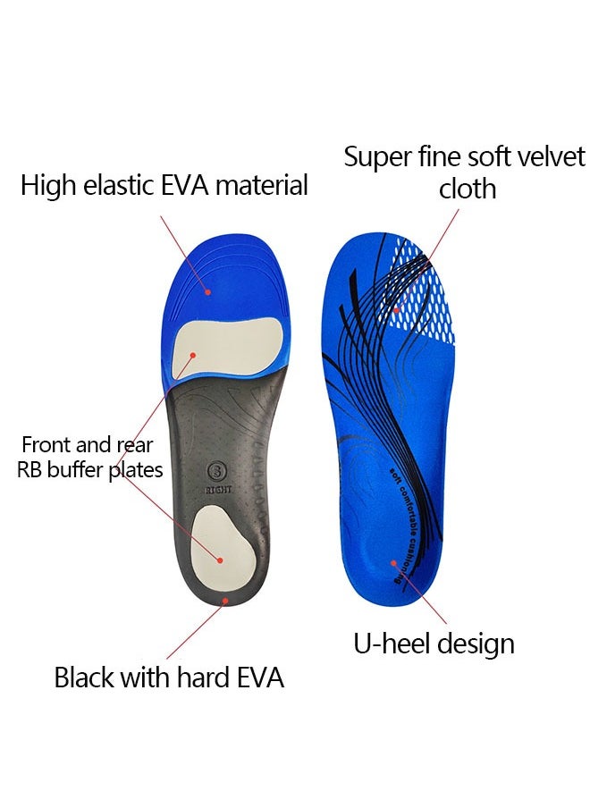 Arch Support Orthotic Insoles, Full-Length Orthopedic Insoles for Plantar Fasciitis, Shock Absorption Cushioning Function Inserts for Flat Feet Heel Spurs Foot Pain overpronation Men Women (M 42-44)