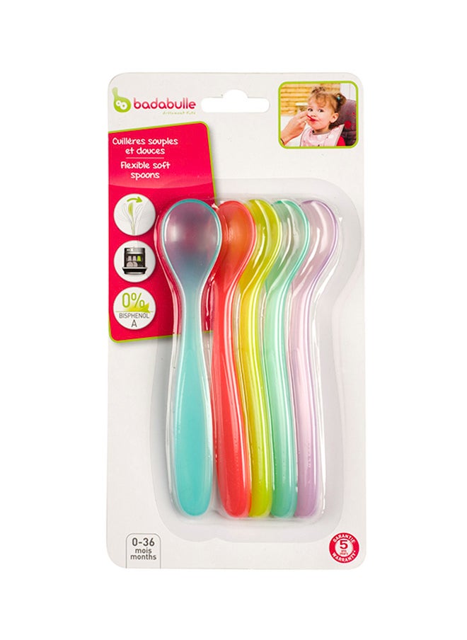 Badabulle Flexible Spoons X5, Easy Grip, Lightweight, Bpa-Free, Multicolor  - Image 3