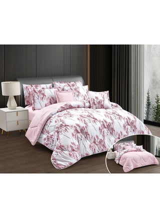 طقم لحاف من هورس بقماش ناعم كالحرير وجهين بنقشة الزهور 8قطع مقاس كنج - pzsku/ZB091717C2BAE6250CC9EZ/45/_/1720358347/725152d6-6d91-494a-bbdf-17b2d17bf6c1