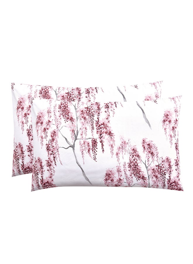 طقم لحاف من هورس بقماش ناعم كالحرير وجهين بنقشة الزهور 8قطع مقاس كنج