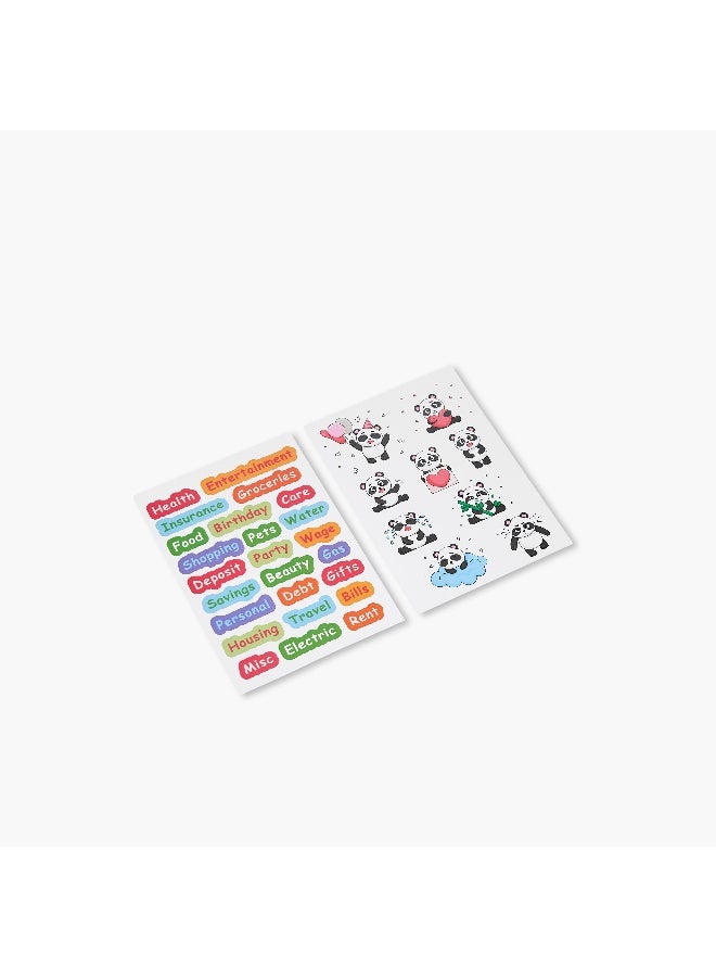 LIFESTYLE Stationery Set-Panda Print-Includes Notebook. Stickers & Pens-- (Paper) Blue&Pink \ 22X21X1.8 - Image 5