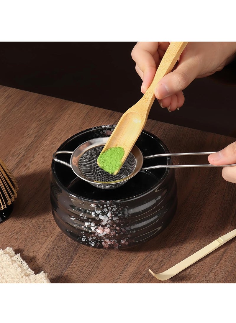 ماركة غير محددة - مجموعة خفاقة شاي الماتشا الكاملة - طقم ماتشا مكون من 4 قطع يحتوي على وعاء خزفي، خفاقة ماتشا، مغرفة من الخيزران، وحامل الخفاقة - مجموعة شاي ماتشا عالية الجودة لتحضير ماتشا سلسة وأصيلة - Image 1