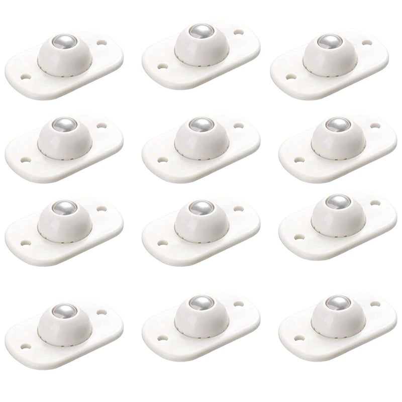 KRIVETY Casters Wheels DIY Mini Swivel Caster Wheels SelfAdhesive Cute Plastic Casters Wheels 360 Rotating Moving Pulley for Moving Carton Storage Boxes Trash Can Pack of 12 - Image 1