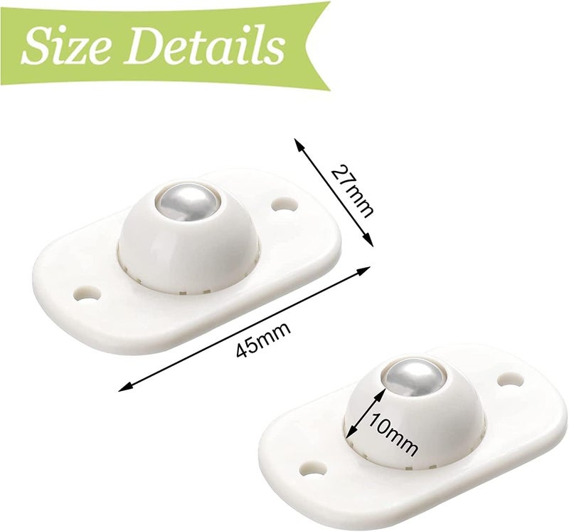 KRIVETY Casters Wheels DIY Mini Swivel Caster Wheels SelfAdhesive Cute Plastic Casters Wheels 360 Rotating Moving Pulley for Moving Carton Storage Boxes Trash Can Pack of 12 - Image 2