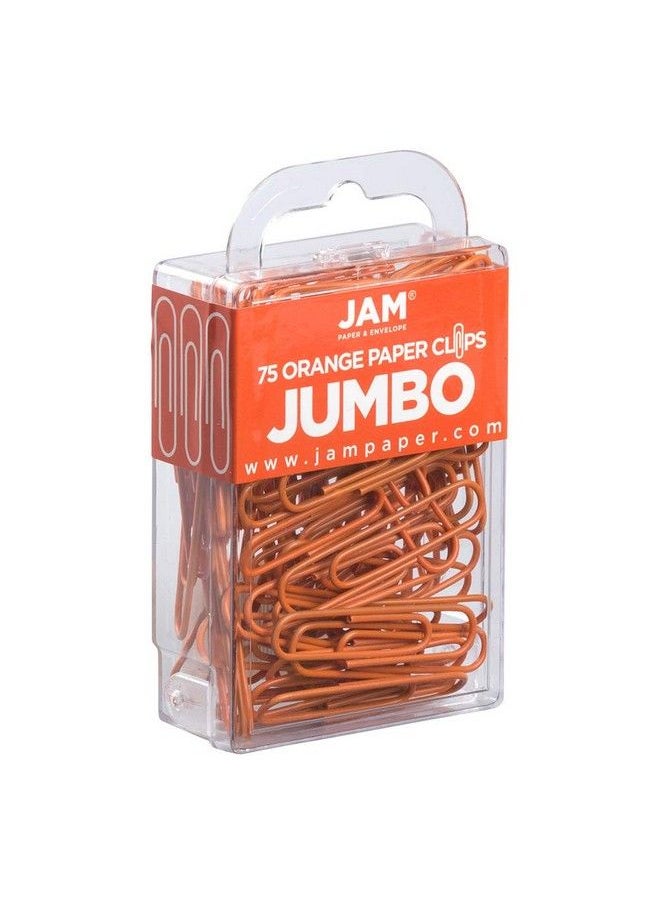 JAM Paper Colorful Jumbo Paper Clips Large 2 Inch Orange Paperclips 75 Pack  - Image 3