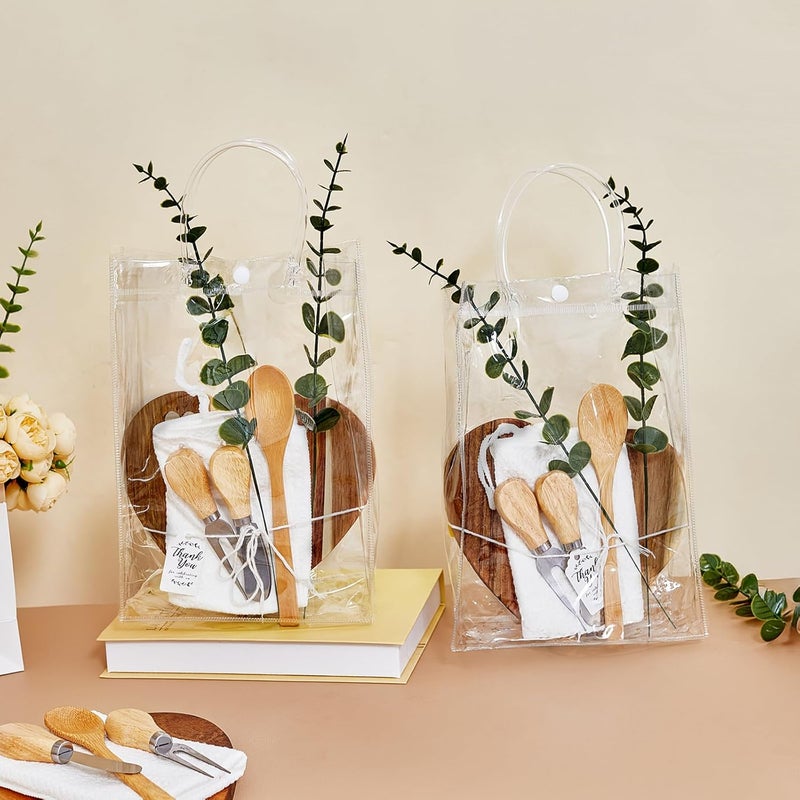 Rigibright 55Pcs Baby Shower Prizes for Game Winners 6 Sets Charcuterie Board with Spoons Butter Spreaders Forks Plaid Towel Thanks Card and Gift Bags for Bridal Shower Favors Party (Heart Shaped) - Image 2
