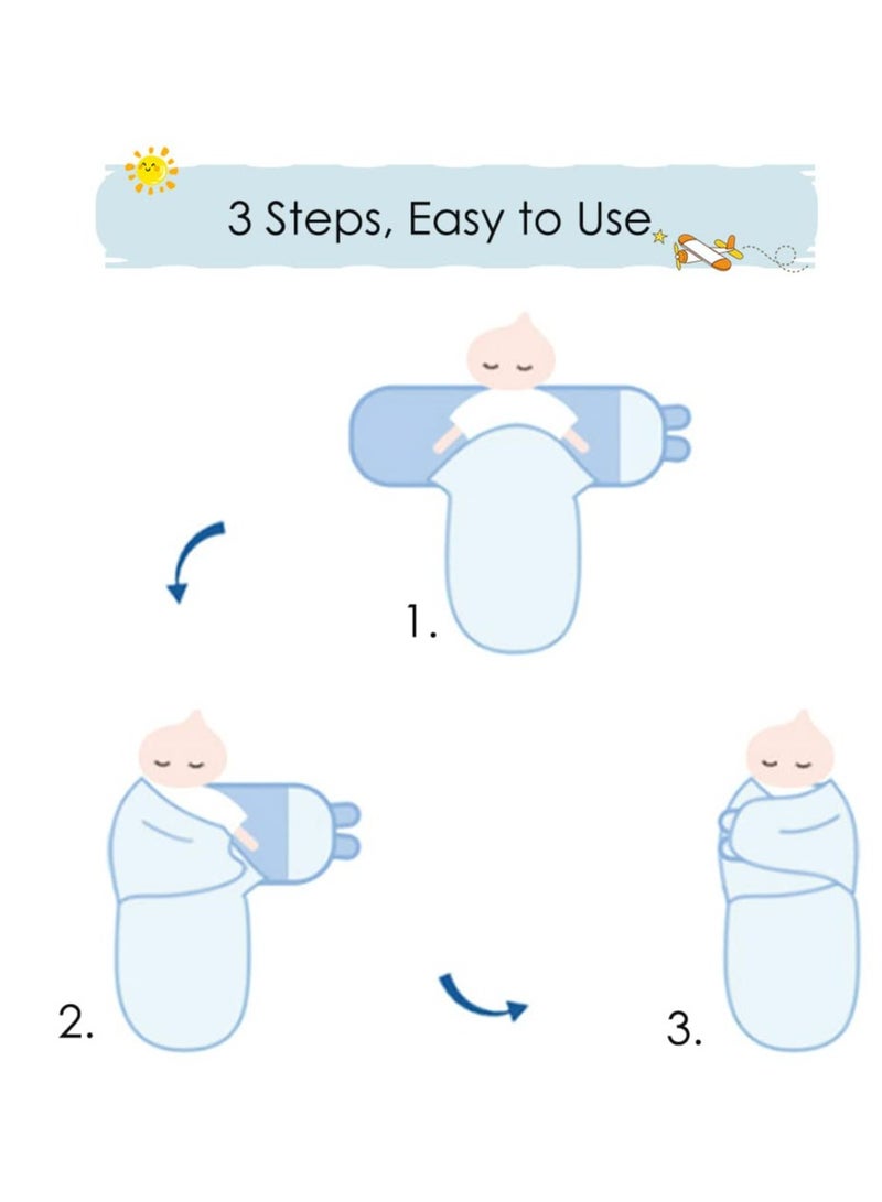 Mr. Penda 3 Pack Baby Swaddle Sleep Sack with Hat Set for 0-3 months Soft Cotton Newborn Wearable Swaddle Wrap for Girls Boys - Image 5