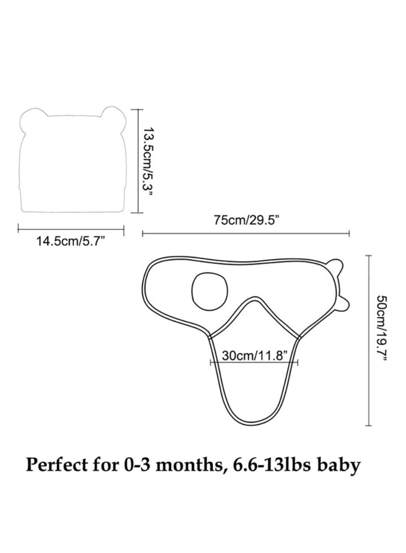 Mr. Penda 3 Pack Baby Swaddle Sleep Sack with Hat Set for 0-3 months Soft Cotton Newborn Wearable Swaddle Wrap for Girls Boys - Image 2