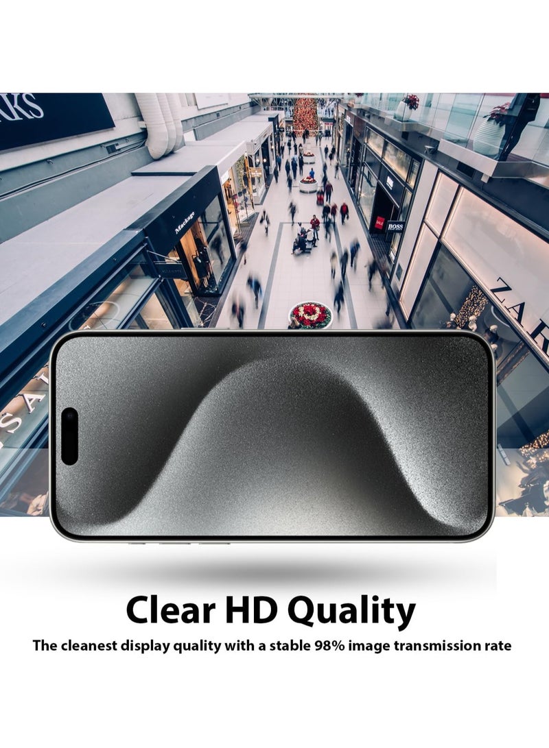 Screen protector Compatible with iPhone 15 Pro Max 5G, Tempered Glass Screen Protector,[Bubble Free][Anti-Glare][HD Full Coverage][Easy Installation][Scratch Resistant] - Image 3
