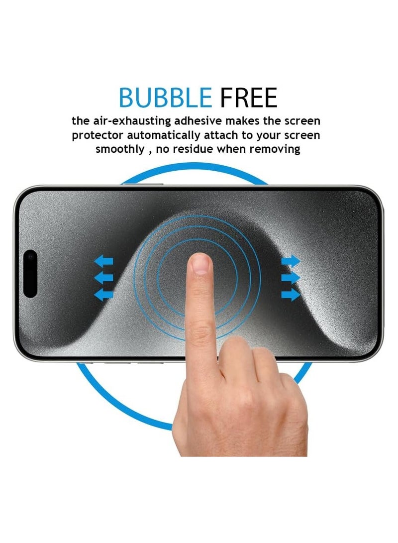 Screen protector Compatible with iPhone 15 Pro Max 5G, Tempered Glass Screen Protector,[Bubble Free][Anti-Glare][HD Full Coverage][Easy Installation][Scratch Resistant] - Image 5