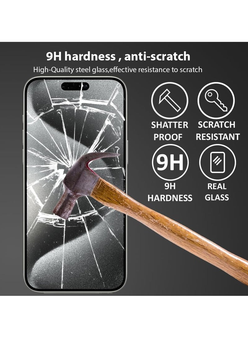 Screen protector Compatible with iPhone 15 Pro Max 5G, Tempered Glass Screen Protector,[Bubble Free][Anti-Glare][HD Full Coverage][Easy Installation][Scratch Resistant] - Image 4