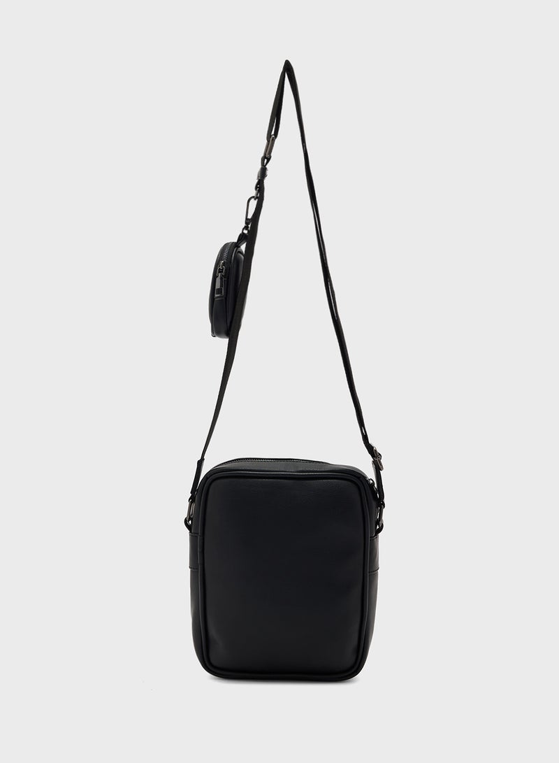 Robert Wood Crossbody Messenger Bag With Mini Pouch  - Image 2