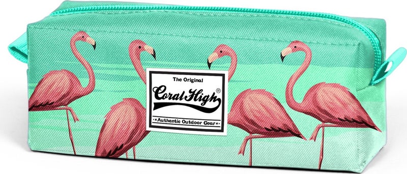 Water Green Flamingo Pencil Case