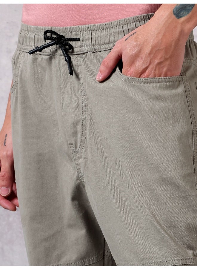Beyoung Clay Beige Cut and Sew Cargo Men Jogger Pants  - Image 5