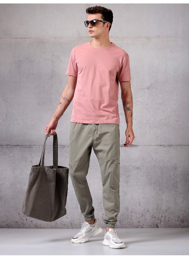 Beyoung Clay Beige Cut and Sew Cargo Men Jogger Pants  - Image 3