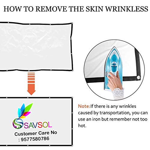 Savsol Projector Screen, Eyelet Screen (8 ft. (W) x 6 ft. (H) - 120" Inch) Diagonal Anti-Crease Projection Screen for Home Theater 4:03 Aspect Ratio (8 ft. (W) x 6 ft. (H) - 120" Inch Diagonal) - Image 2