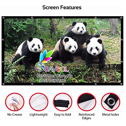 Savsol Projector Screen, Eyelet Screen (8 ft. (W) x 6 ft. (H) - 120" Inch) Diagonal Anti-Crease Projection Screen for Home Theater 4:03 Aspect Ratio (8 ft. (W) x 6 ft. (H) - 120" Inch Diagonal) - Image 5