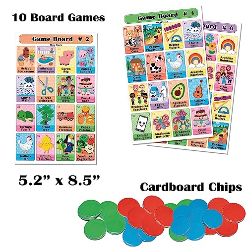 More Fiesta Bilingual Bingo Game Set in English and Spanish Mexican Bingo for 10 Players 10 Boards Full Deck of Cards and Chips - Image 5