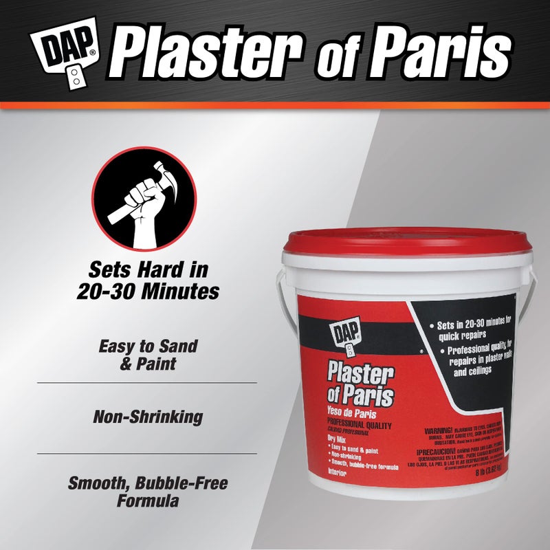 DAP Plaster of Paris (Dry Mix), White, 8 Lb Tub (7079810310) - Image 2