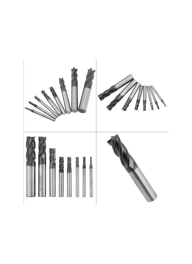 Generic - 8pcs 2-12mm CNC Square Nose End Mills Set, Tungsten Carbide End Mill Bits, 4 Flutes Carbide End Mill Set Tungsten Steel Milling Cutter Tool Kit for High Speed Milling - Image 1
