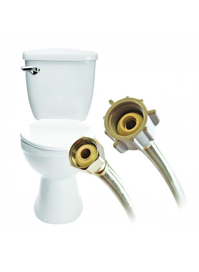 Fluidmaster B4T12 Toilet Connector, Braided Stainless Steel - 1/2 F.I.P. Thread x 7/8 Female Ballcock Thread, 12-Inch Length - Image 3