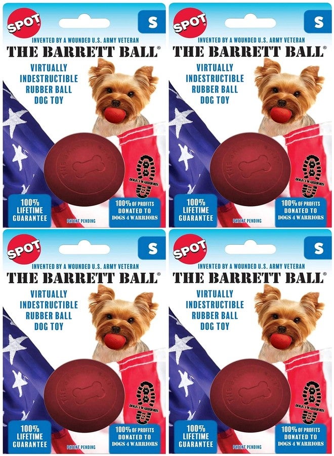 Ethical Pet 4 Pack of Barrett Ball Virtually Indestructible Dog Toys, Small, Assorted Colors