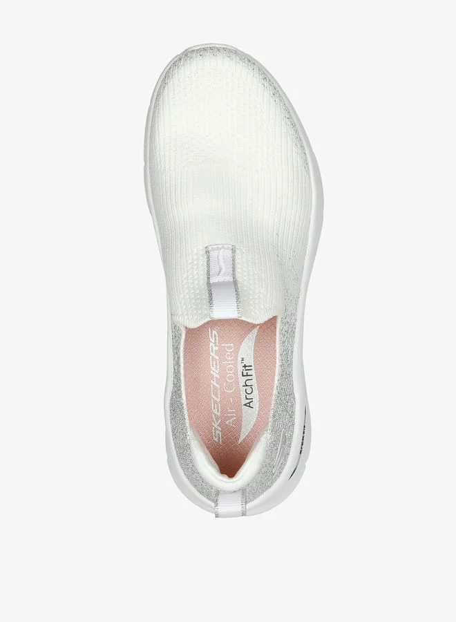 سكيتشرز Women's Logo Detail Slip-On Sports Shoes