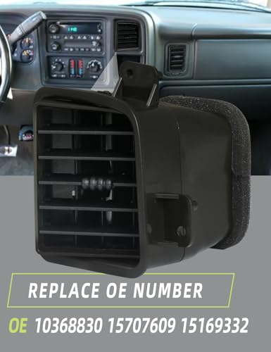 HONFQP Dash AC Air Vent Shale Dashboard Instrument Panel Compatible with Chevrolet Chevy Avalanche Silverado Tahoe Suburban/GMC Sierra Yukon 1999-2006 /Cadillac Escalade 2002-2006 Replaces 10368830 R 1 PCS - Image 5