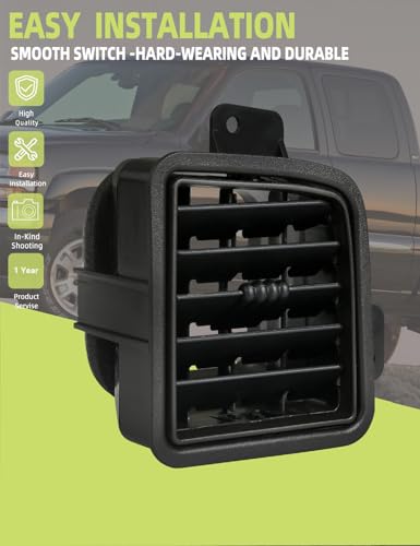HONFQP Dash AC Air Vent Shale Dashboard Instrument Panel Compatible with Chevrolet Chevy Avalanche Silverado Tahoe Suburban/GMC Sierra Yukon 1999-2006 /Cadillac Escalade 2002-2006 Replaces 10368830 R 1 PCS - Image 2