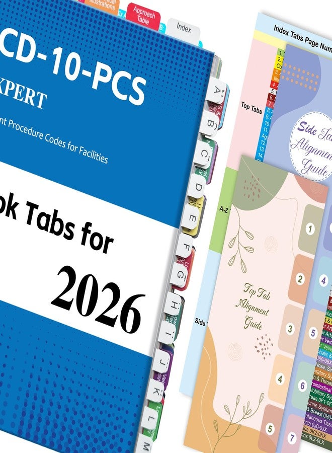 Ubenic Index Tabs for ICD-10-PCS 2026-AAPC Version, Upgraded Complete Book Tabs Set (Book not Included), Color-Coded Tabs for Every Chapter with Code Ranges, Laminated & Waterproof & Repositionable - Image 1