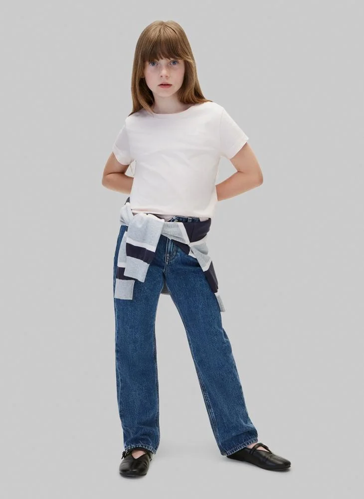 Calvin Klein Jeans Palepeach/Brightwhite 2-Pack Monogram Slim T-Shirts for Women | Best Price UAE