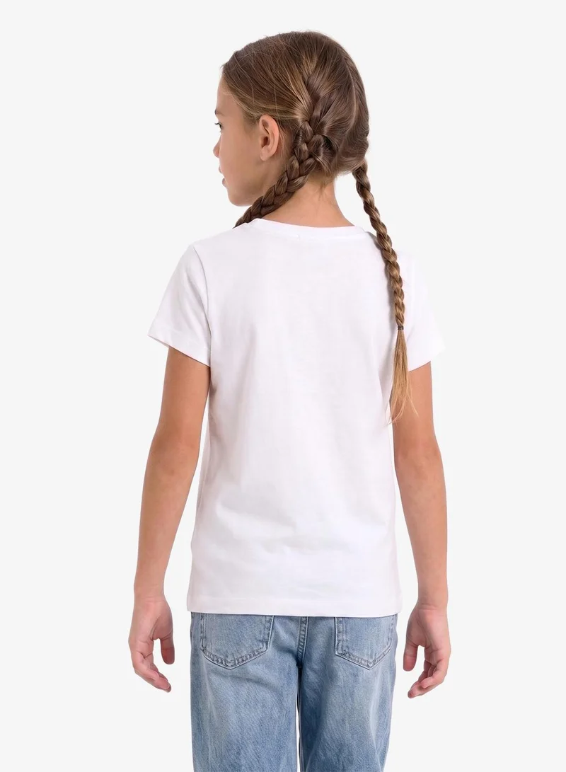 Calvin Klein Jeans Palepeach/Brightwhite 2-Pack Monogram Slim T-Shirts for Women | Best Price UAE