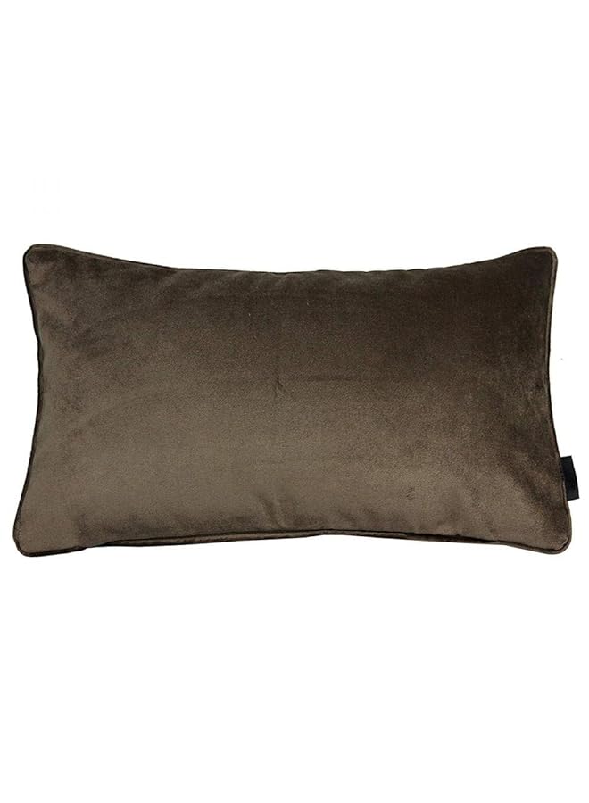 إيروريكس وسادة مزخرفة مخملية سادة غير لامعة محشوة بالبوليستر 50×30 سم، لون موكا