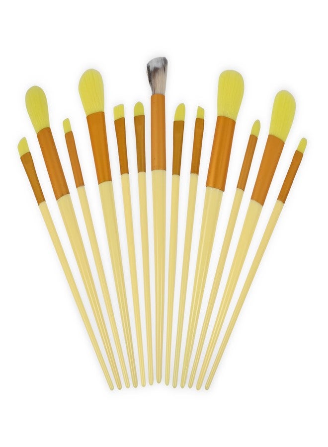 BeFunky 13pcs Soft Makeup Brush Set Makeup Brushes Foundation Powder Eyeshadow Eyebrow Brush Set Cosmetic Brush with Synthetic Bag (Yellow) - Image 1