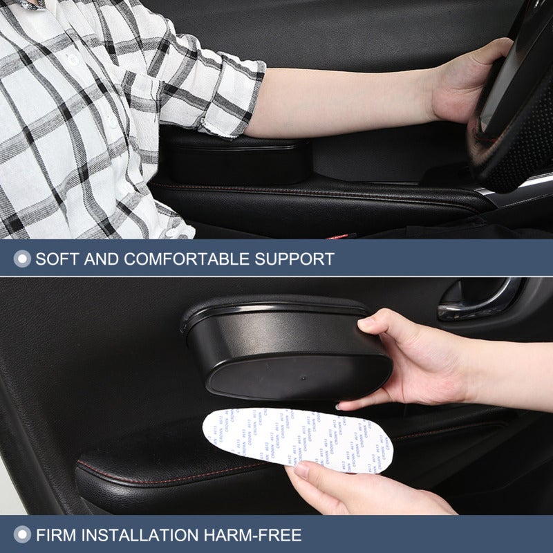 Car Left Door Armrest Support: Black Soft Anti-fatigue Handrail - Storage Box for Small Items for Car Interior Driving Use - Image 5
