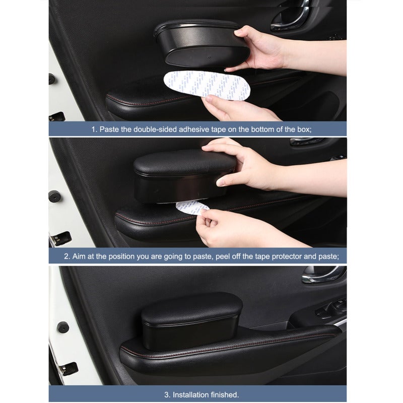 Car Left Door Armrest Support: Black Soft Anti-fatigue Handrail - Storage Box for Small Items for Car Interior Driving Use - Image 3