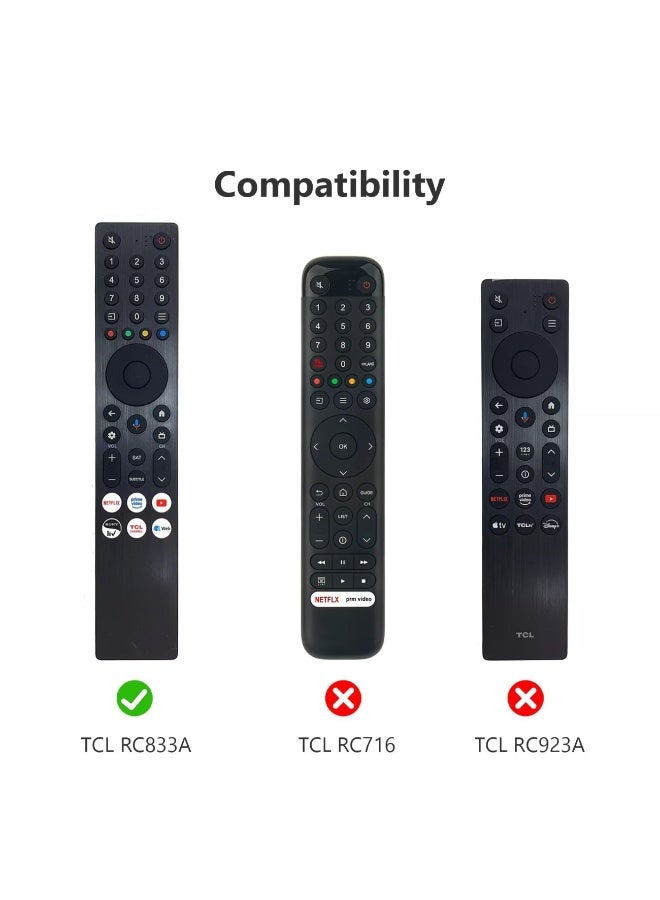 Case Compatible with TCL RC833A Anti-Drop and Anti-Collision, Elastic Silicone Lightweight Shockproof Remote Protective Cover with Lanyard for RC833A Remote Control (Black) - Image 2