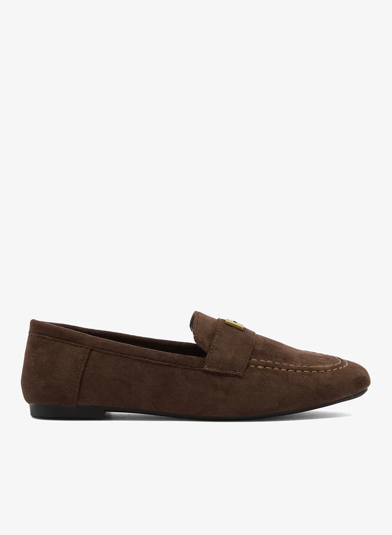 ايلا Suede Loafers With Gold Detail