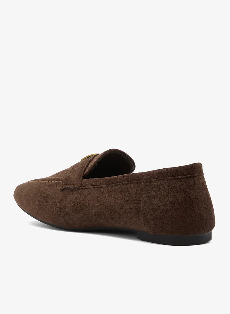 ELLA Suede Loafers With Gold Detail