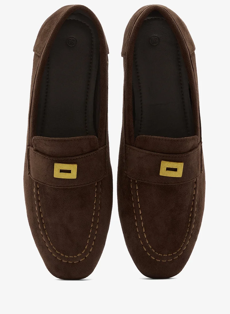 Ella Brown Classic Suede Loafers for Women | Best Price UAE