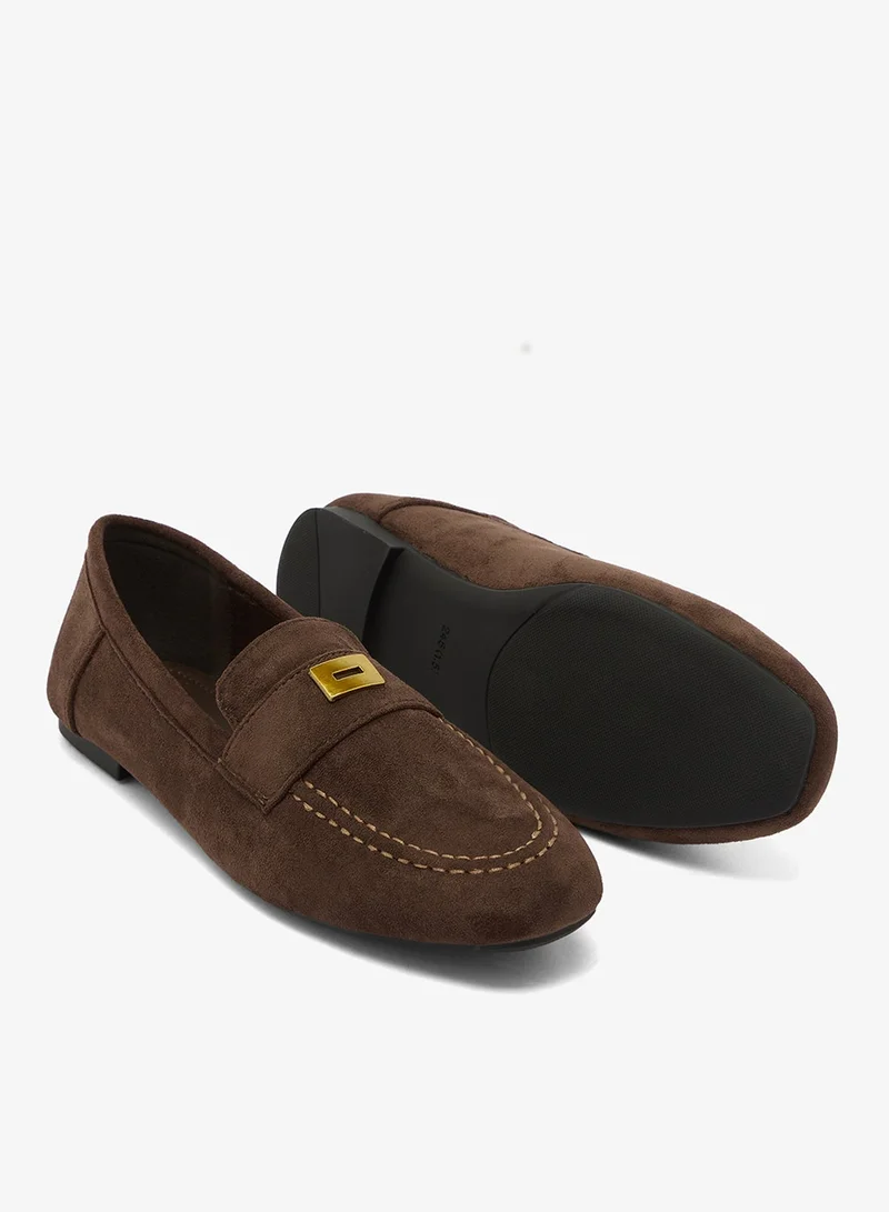 Ella Brown Classic Suede Loafers for Women | Best Price UAE