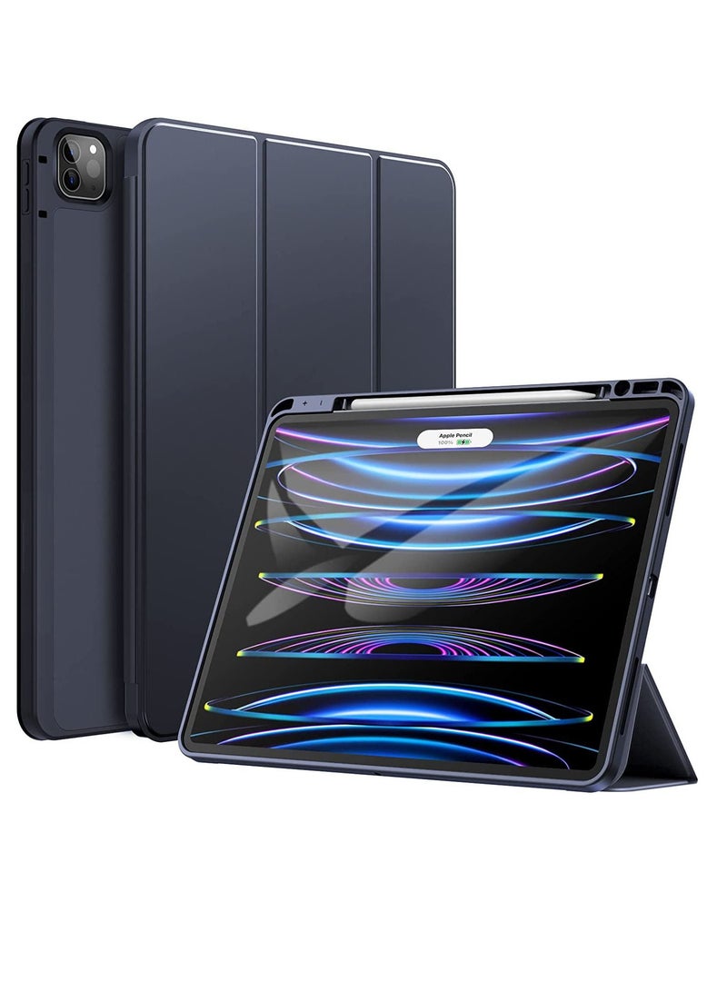 JOMILA Compatible with iPad Pro 12.9 inch Case 2022 2021  Model Number A2378 A2379 A2461 A2462 TPU Flexible Back Cover with Pencil Holder Auto Wake Sleep - Image 1