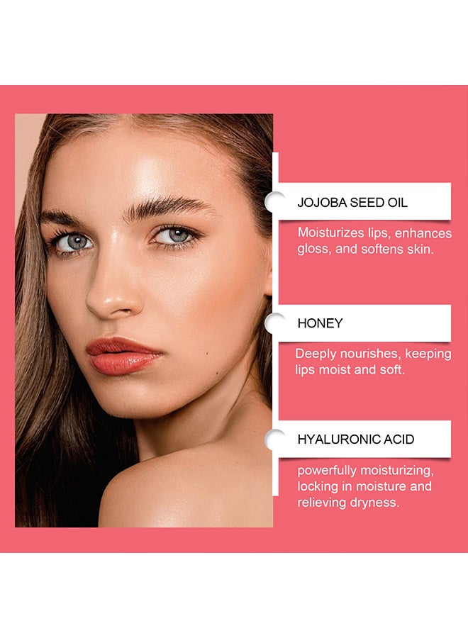 إيلهو ملمع الشفاه بخلاصة حمض الهيالورونيك - ملمع شفاه فوري بزيت بذور الجوجوبا والعسل والمزيد، تركيبة مغذية ومتجددة - 8 مل (فراولة) - Image 4