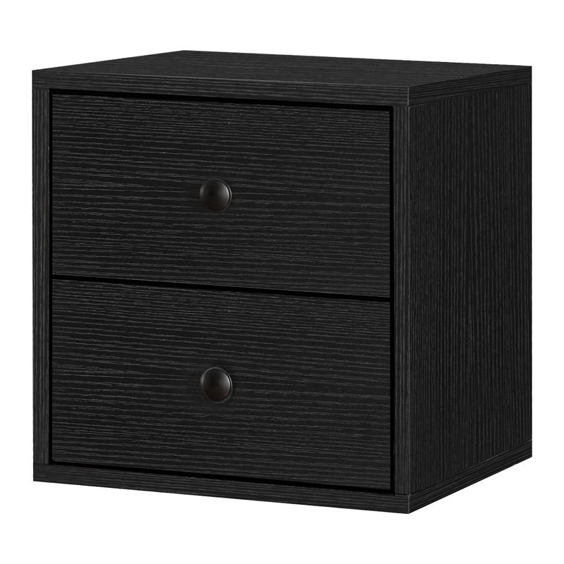 FUSUNBAO Magic DIY Cube Storage Organizer Stackable Cubes for Home Books Clothes Toy-Modular Cubby Storage System-Office Cubical-Bookcase Closet (Black, Drawer Cube) - Image 1