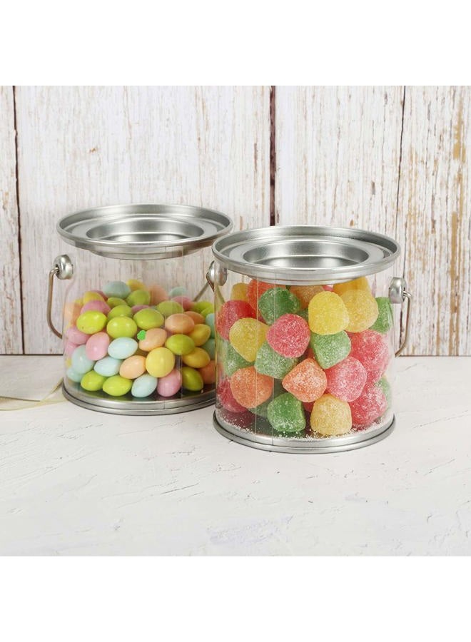 Hedume 9 Pack Mini Clear Plastic Paint Cans, 3-Inch Tall Crafts and Party Favor Cans, Paint Can Containers with Metal Lids Great for Party Decor and DIY - Image 4